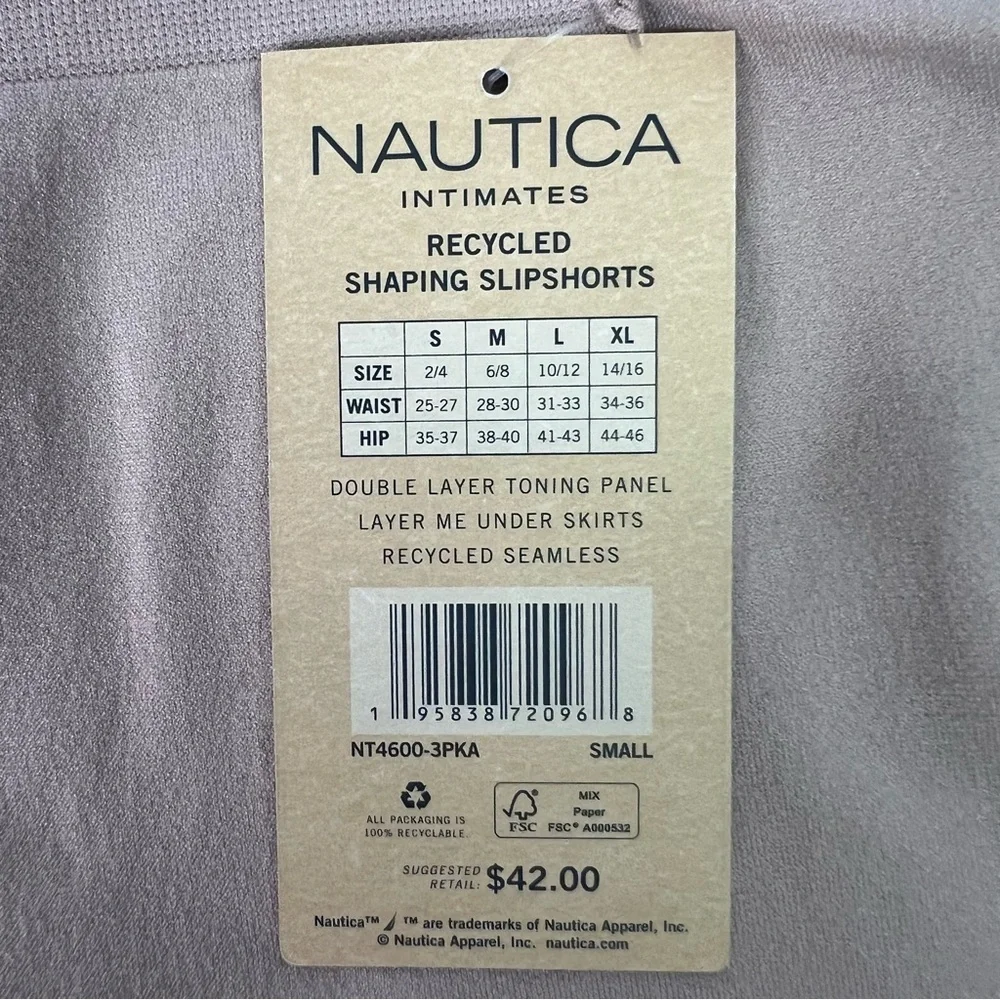 Nautica Women’s Recycled Shaping Slipshorts Sz Small (2/4) Pkg/3 Multi Colors - Picture 6 of 7